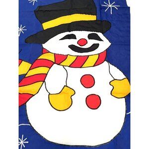 Christmas Holiday Winter Frosty Snowman Flag House Garden Yard Wall Art Banner
